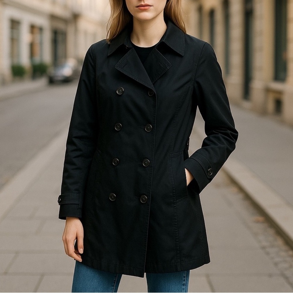 Coach women’s Cotton mid length Trench Coat in black size XS normcore fall